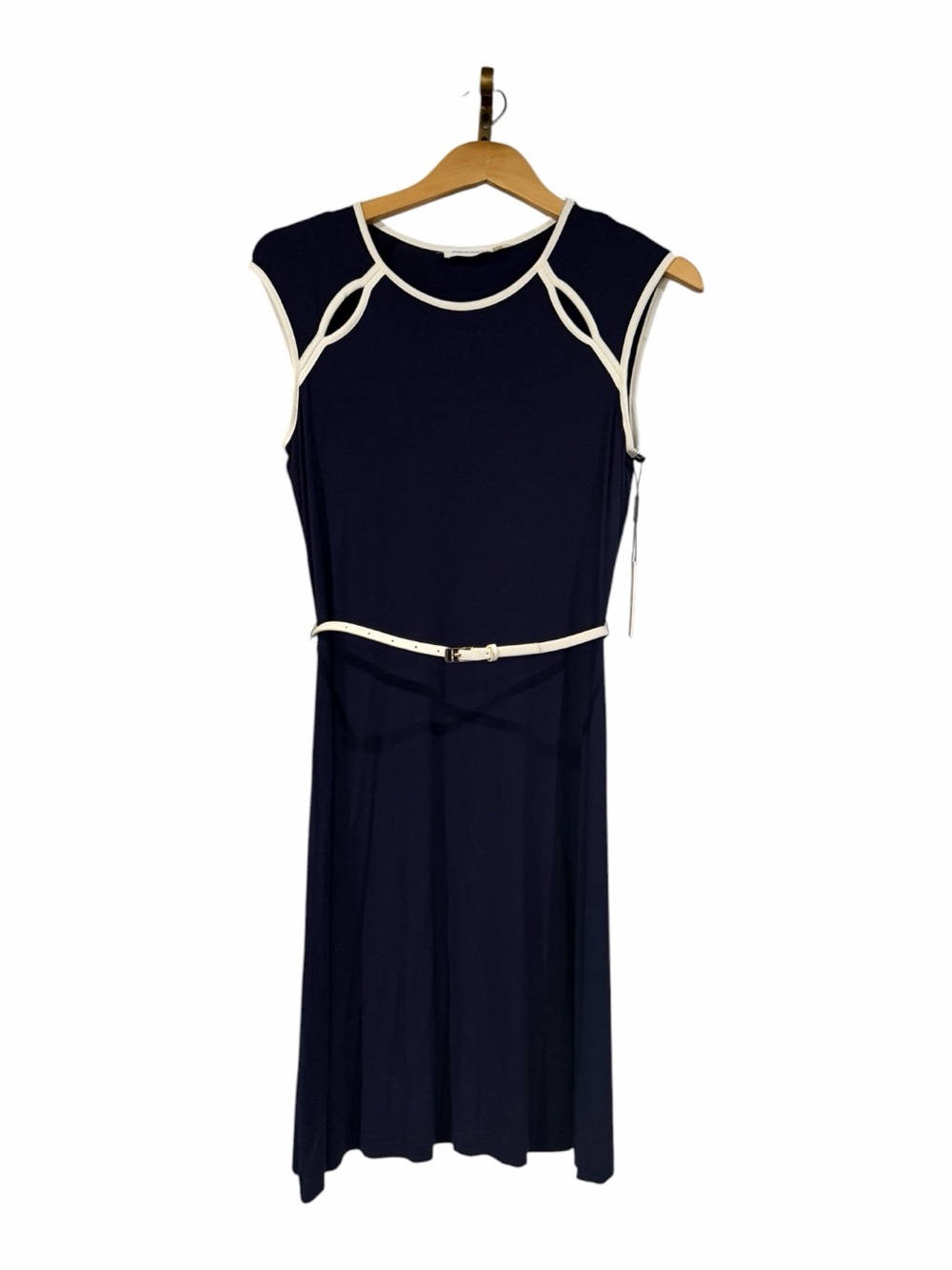 Calvin Klein Navy and Cream A line dress - Picture 2 of 9